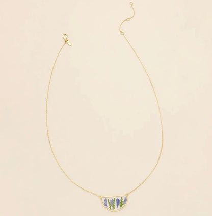 Scout- Pressed Flower Necklace- Purple Cornflower