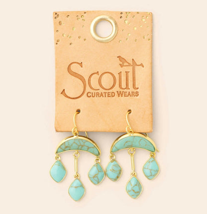 Scout- Stone Crescent Drop Earring- Turquoise/ Gold