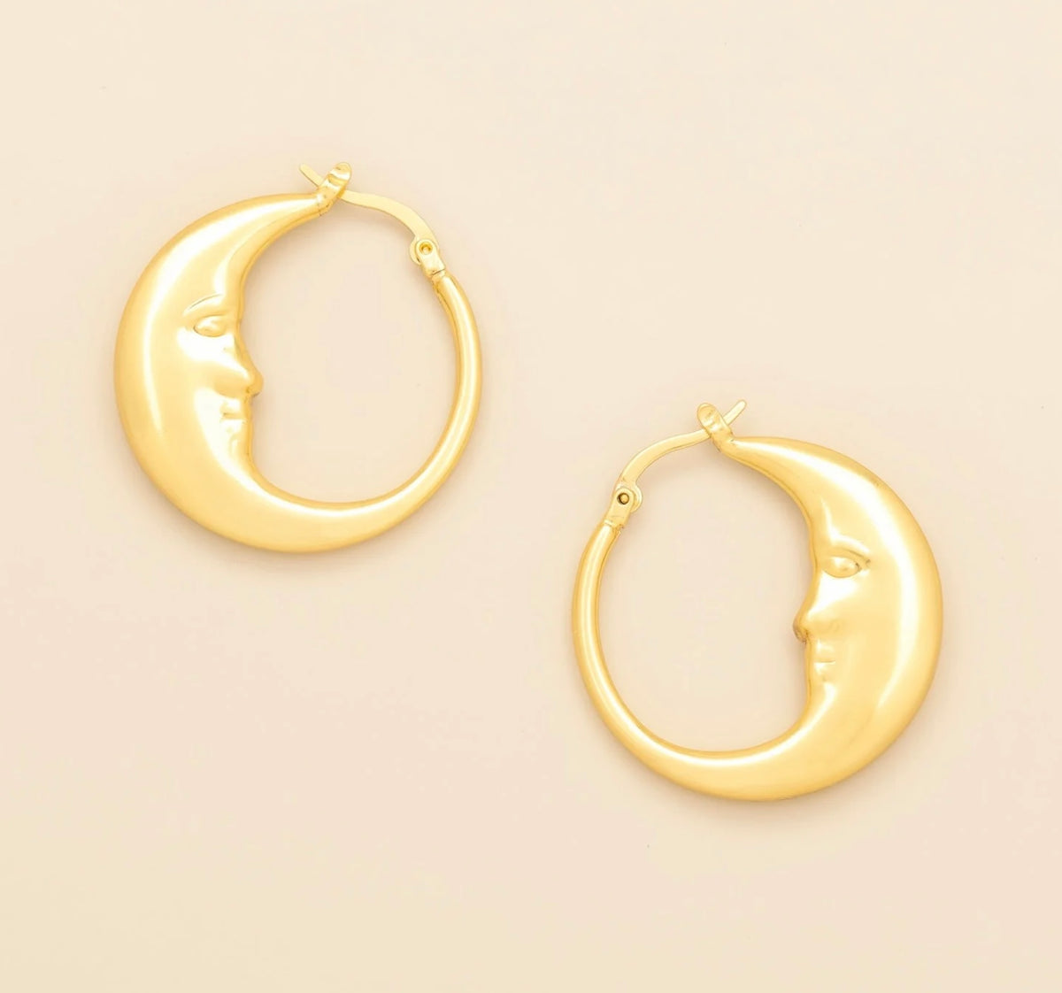Scout- Refined Icon Earring- Moon Hoop / Gold
