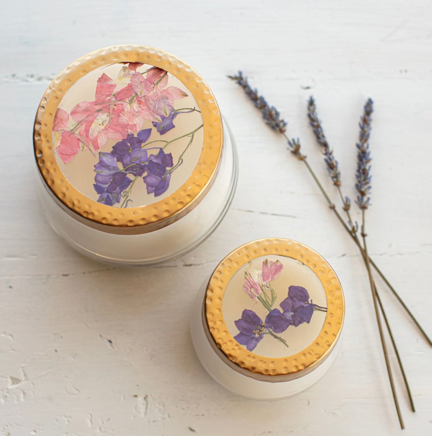 Rosy Rings- Roman Lavender Floral Candle