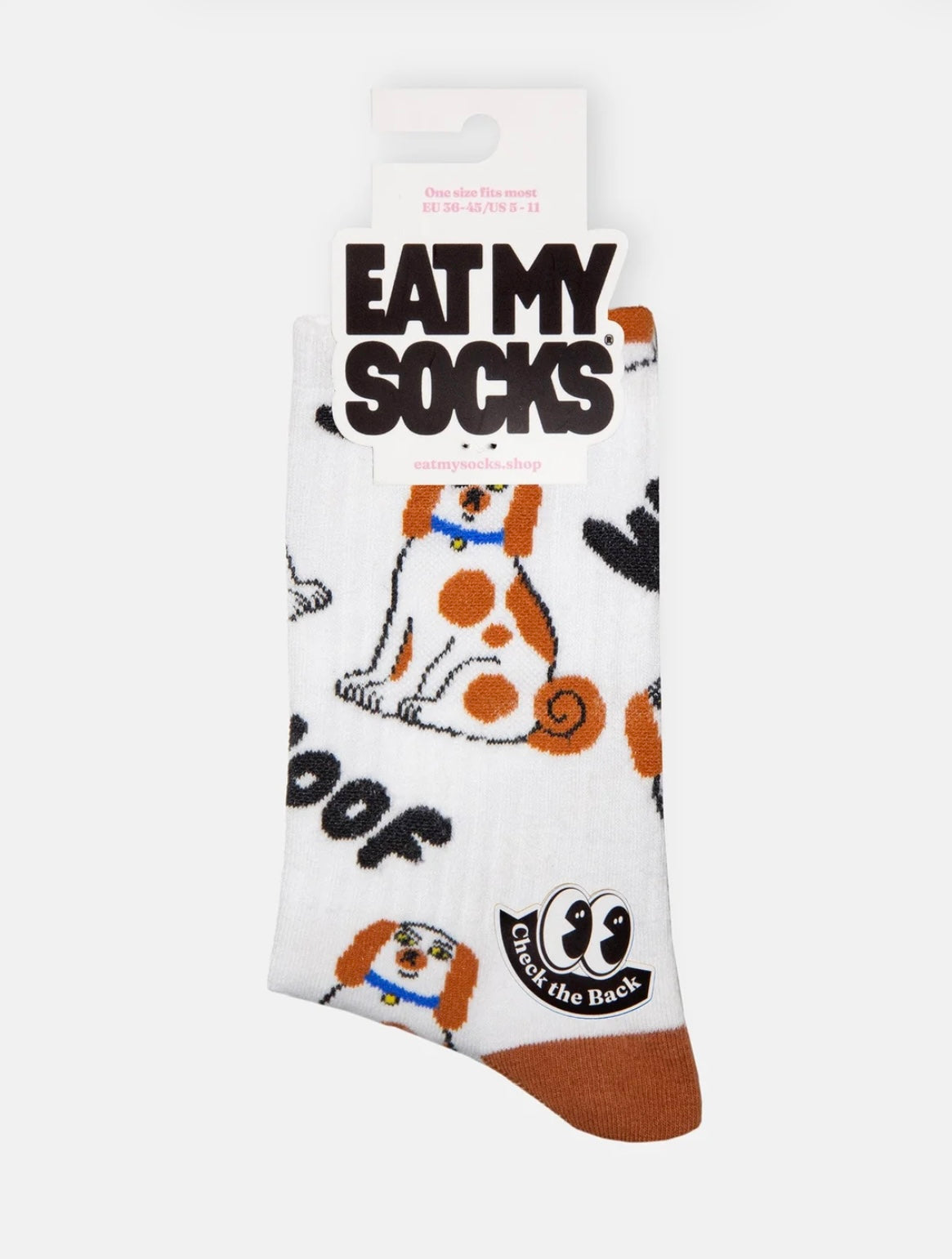 Eat My Socks- Adult Flat Sport Socks- Dogs Brown