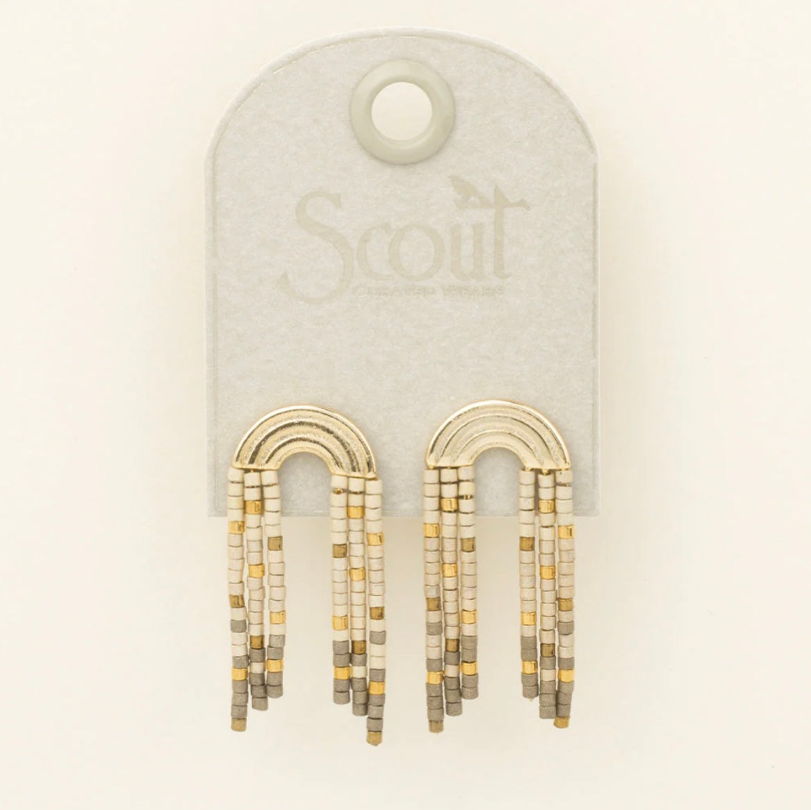 Scout- Chromacolor Fringe Earring- Pewter / Multi Gold