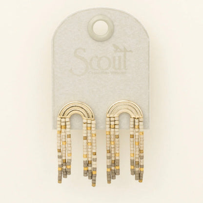 Scout- Chromacolor Fringe Earring- Pewter / Multi Gold