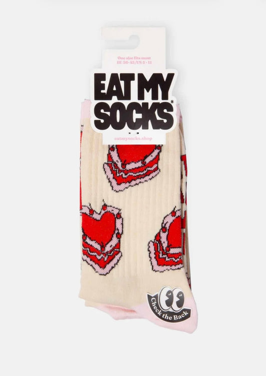 Eat My Socks- Adult Flat Sport Socks- Cake