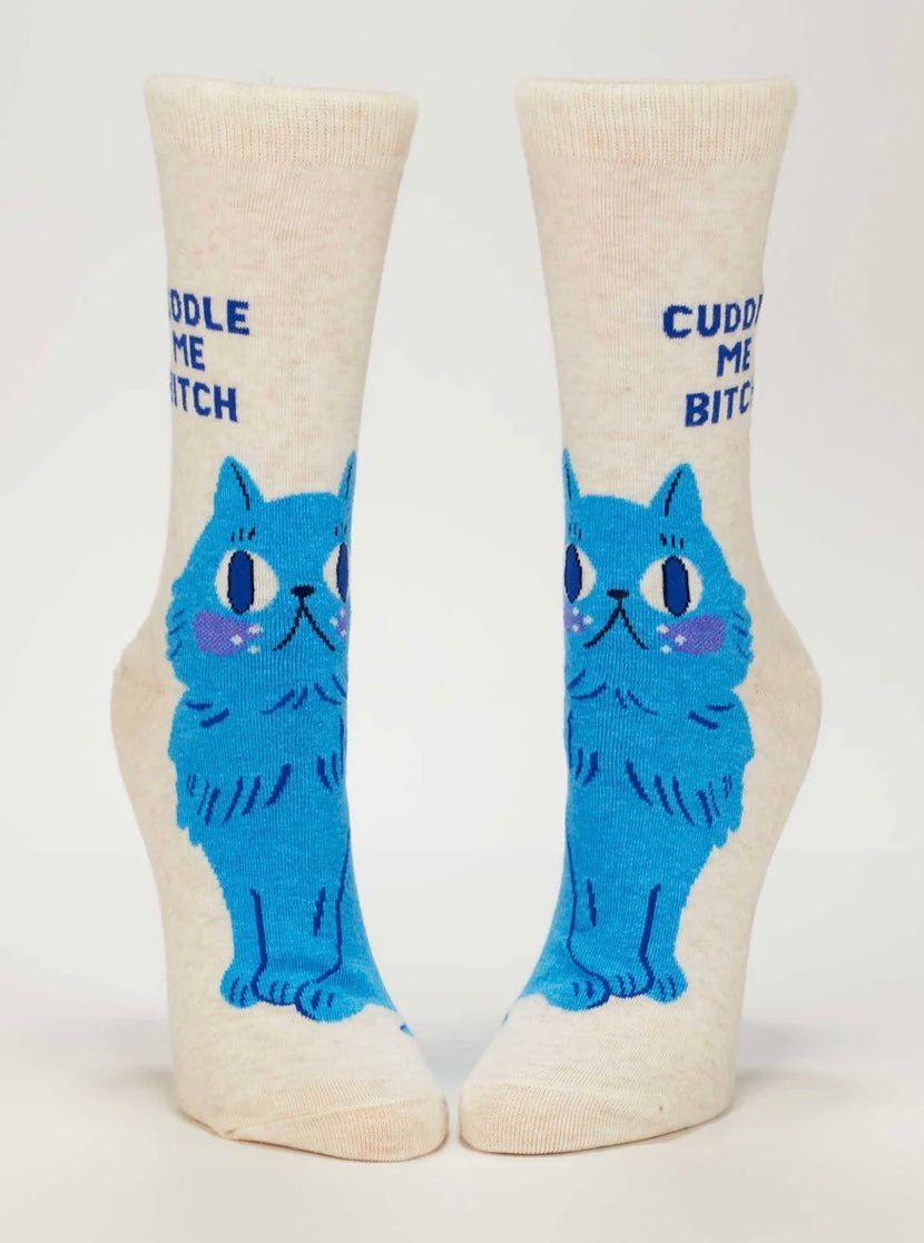 Blue Q- Cuddle Me Bitch- Women’s Crew Socks
