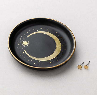 Scout- Jewelry Dish & Stud Earring Set- Crescent / Black