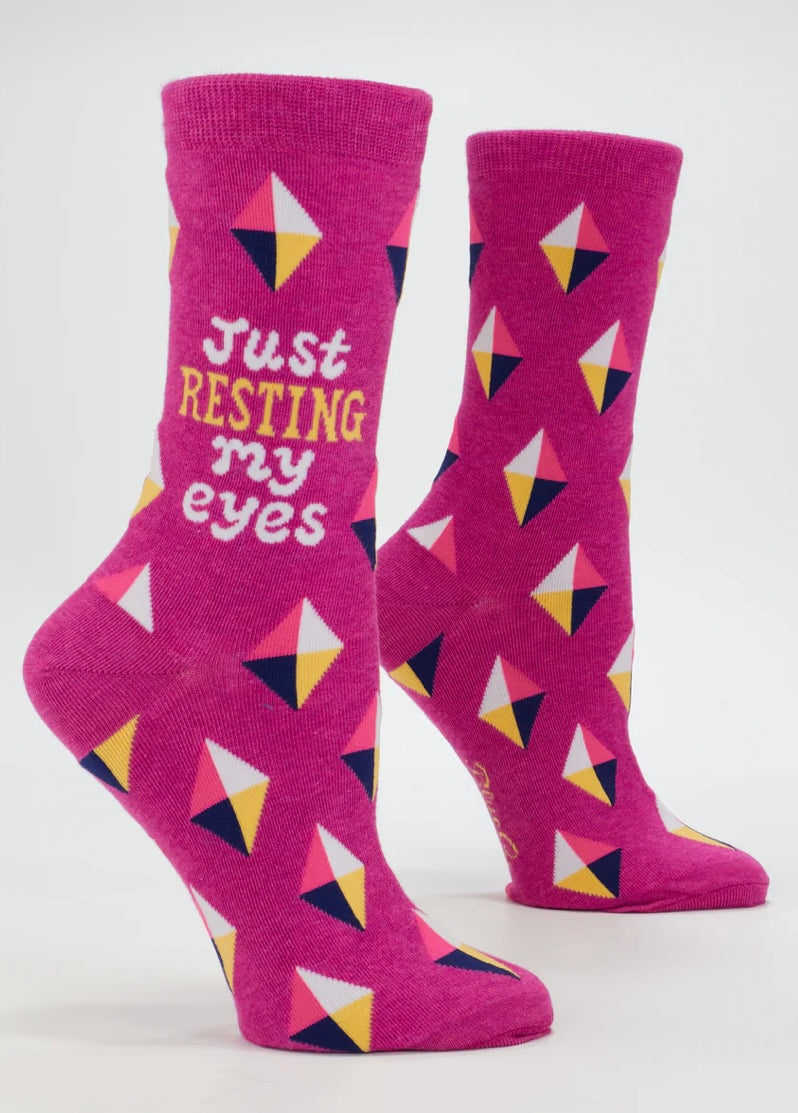 Blue Q- Just Resting My Eyes- Women’s Crew Sock