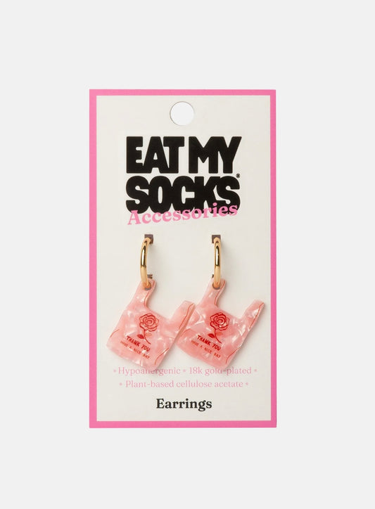 Eat My Socks- Earrings- Thank You Bag