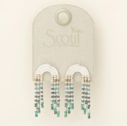 Scout- Chromacolor Fringe Earring- Turquoise / Multi Silver