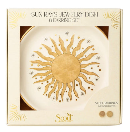 Scout- Jewelry Dish & Stud Earring Set- Sun Rays / Cream