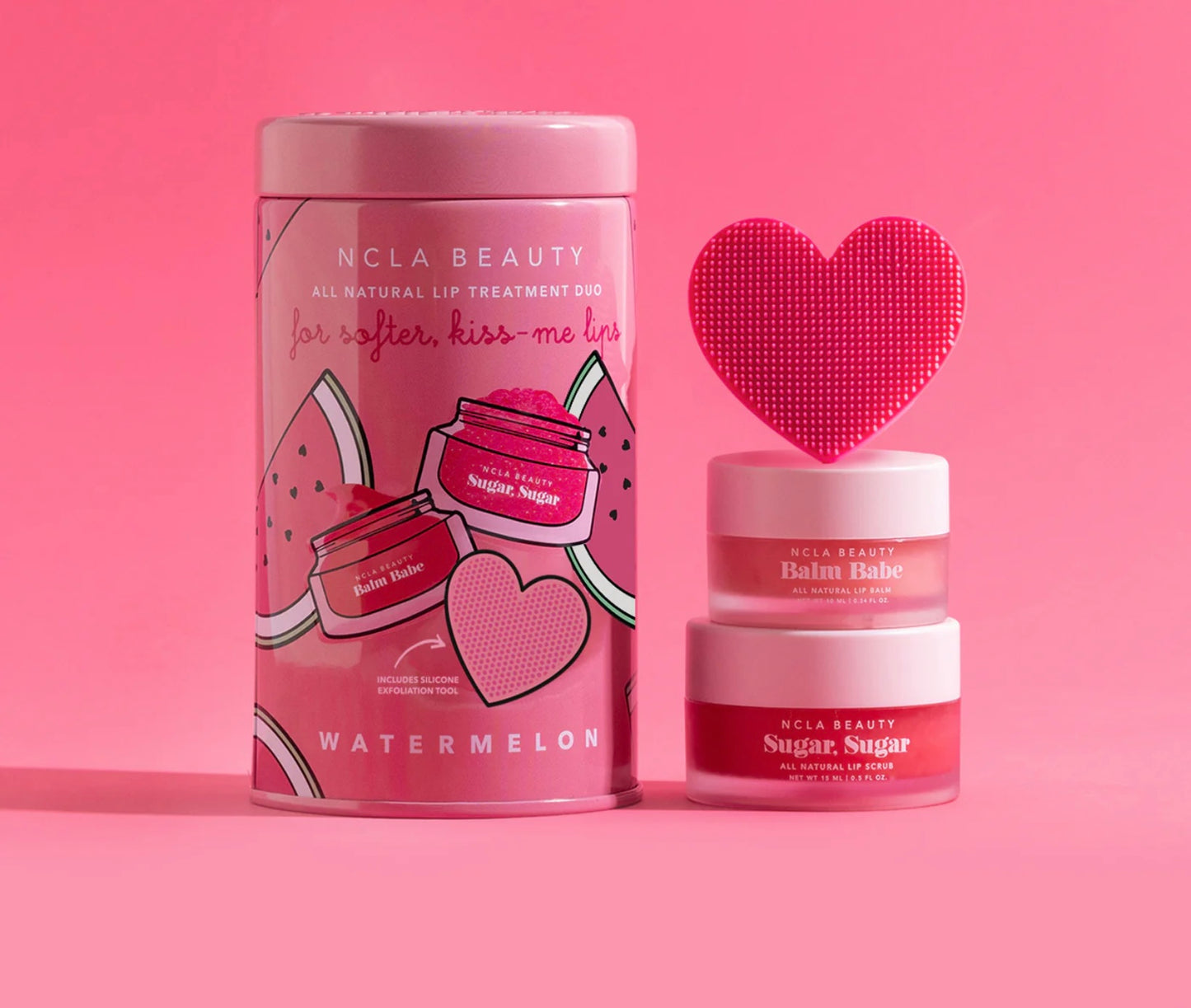 NCLA Beauty- Watermelon Lip Care Set + Scrubber