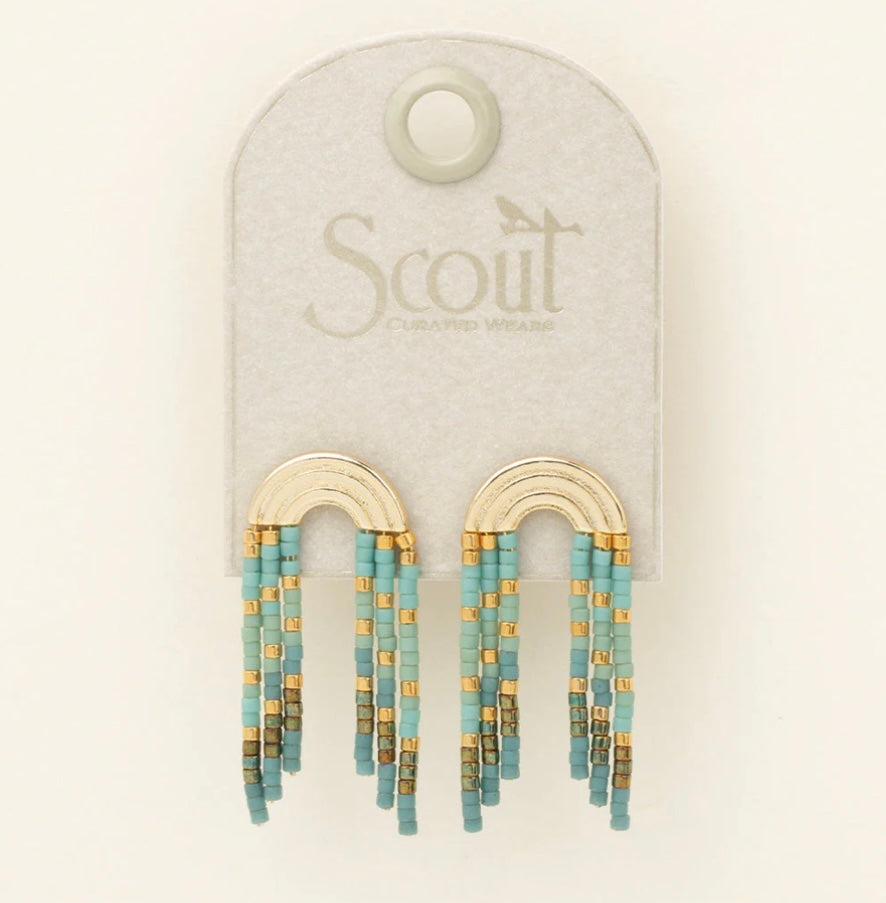 Scout- Chromacolor Fringe Earring- Turquoise / Gold