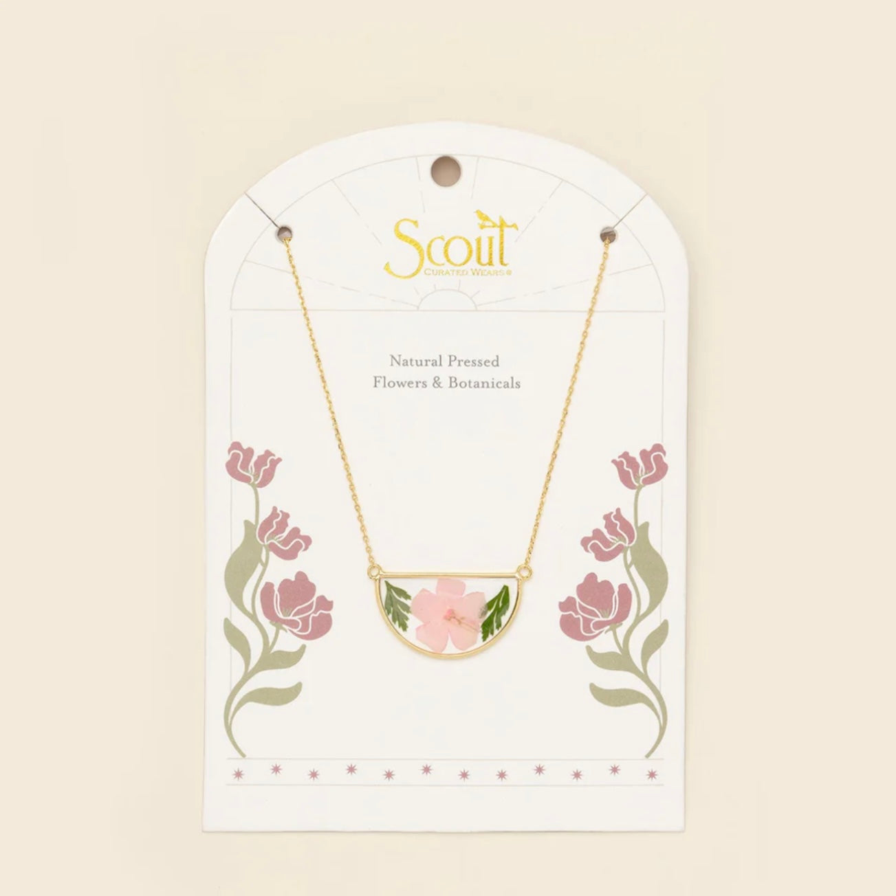 Scout- Pressed Flower Necklace- Cherry Blossom