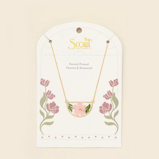 Scout- Pressed Flower Necklace- Cherry Blossom