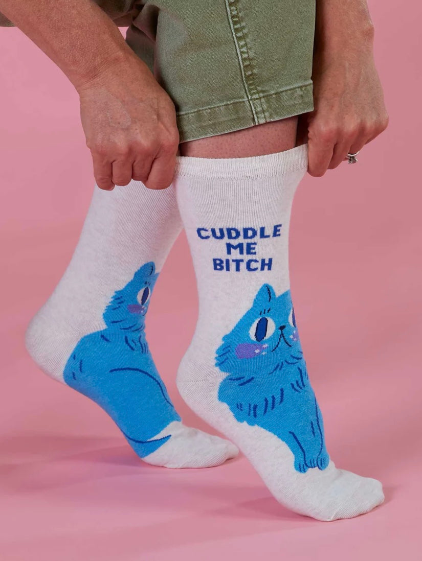 Blue Q- Cuddle Me Bitch- Women’s Crew Socks