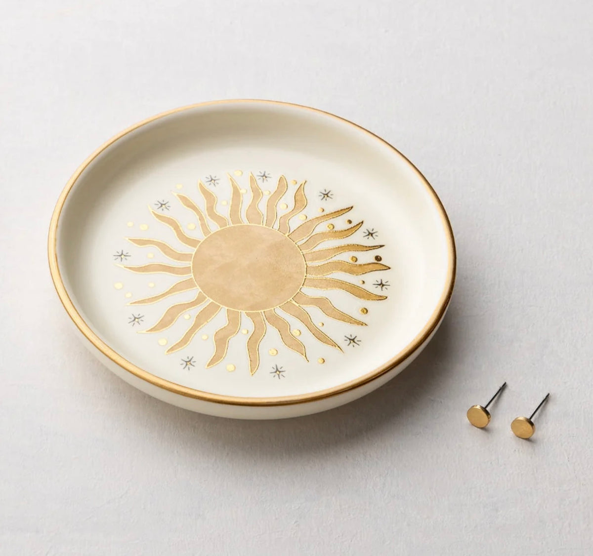 Scout- Jewelry Dish & Stud Earring Set- Sun Rays / Cream