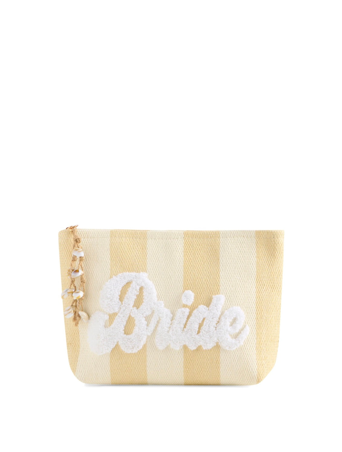 Shiraleah- Bride Stripe Zip Pouch Natural