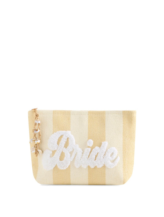 Shiraleah- Bride Stripe Zip Pouch Natural