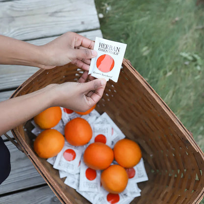 Herban Essentials - Orange Towelettes - 20 Individual Essential Oil Wipes