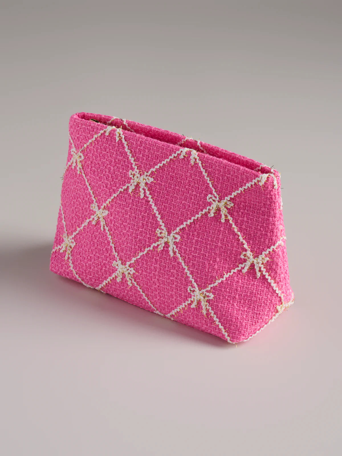 Shiraleah - Tinsel Bow Zip Pouch - Pink