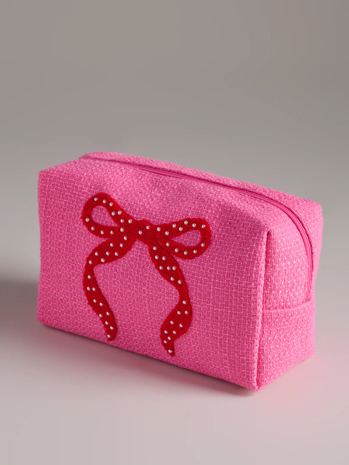 Shiraleah - Mara Large Bow Zip Pouch - Pink