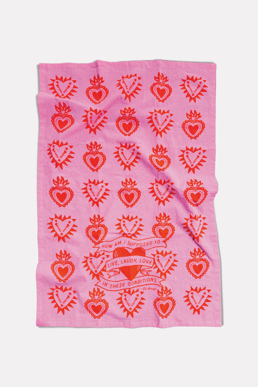 El Arroyo - Flour Sack Kitchen Towel - Live, Laugh, Love