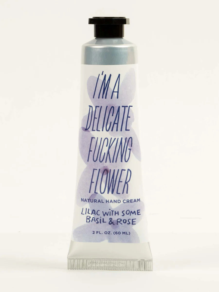 Blue Q - I'm a Delicate Fucking Flower Hand Cream - Lilac With Some Basil & Rose