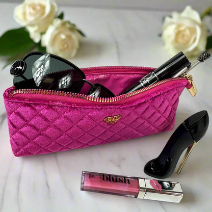 PurseN - Sleek Stash Case - Fuchsia Velvet