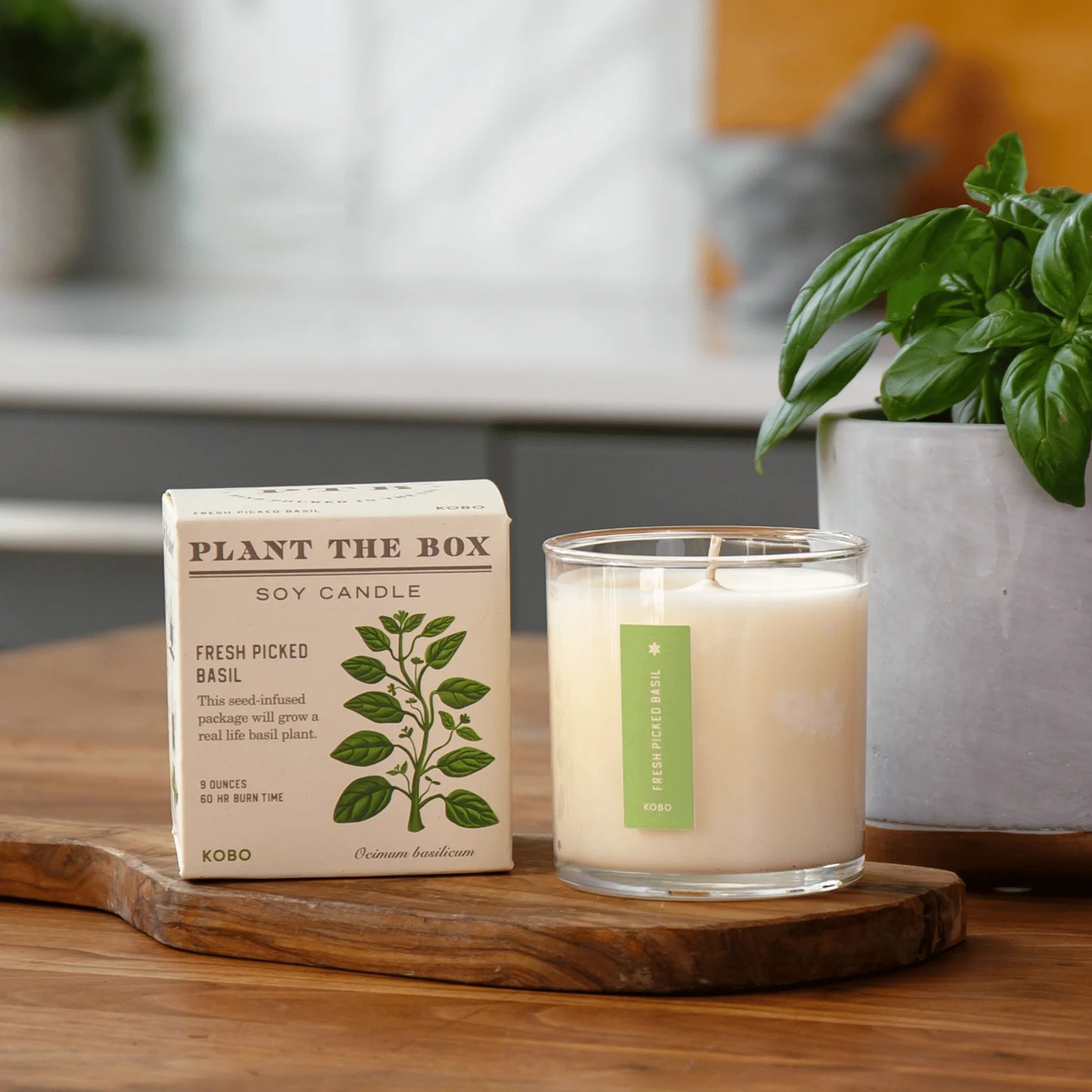 KOBO - Fresh Picked Basil - Plant the Box Candle - 9oz.
