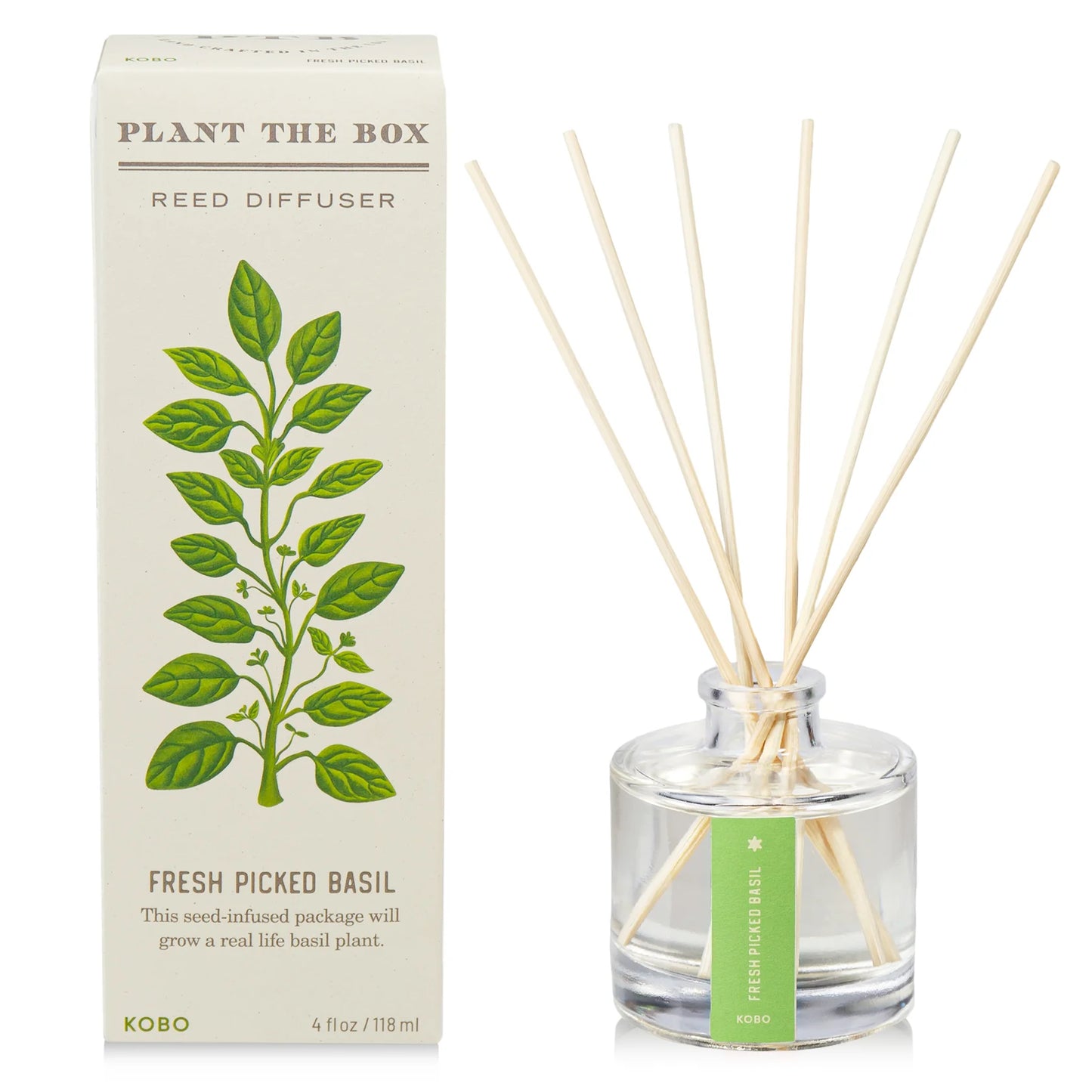 KOBO - Fresh Picked Basil - Plant the Box Diffuser - 4oz