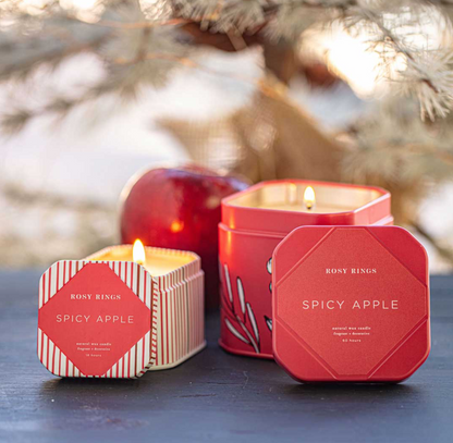 Rosy Rings- Spicy Apple Small Tin Candle