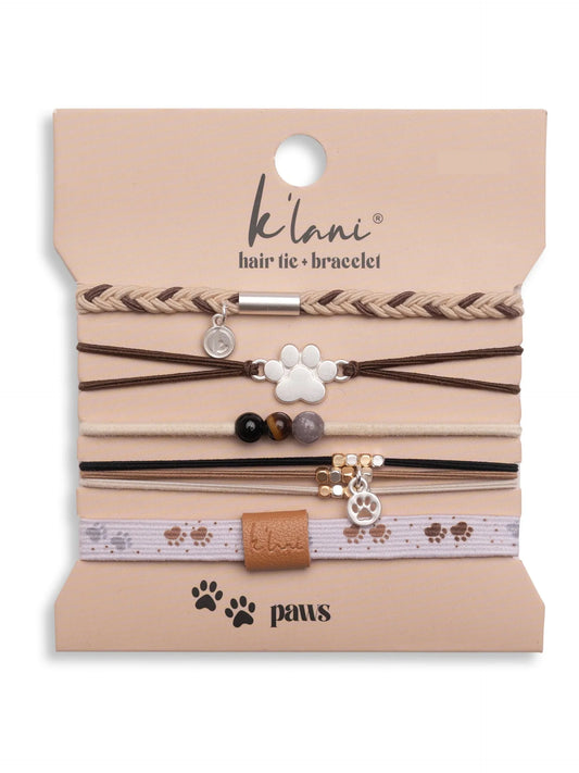 K’Lani - Hair Tie Bracelets “Paws” (size medium)