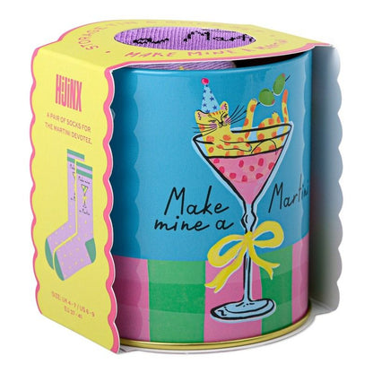 HiJiNX - Make Mine A Martini - Storage Tin & Sock Set