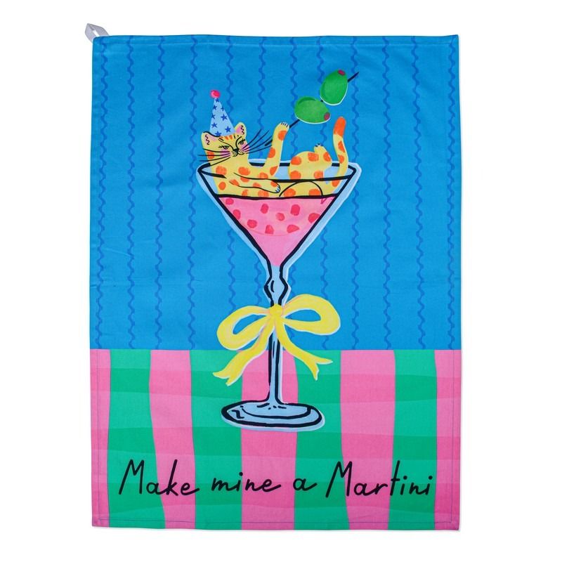 HiJiNX - Make Mine A Martini Cotton Tea Towel