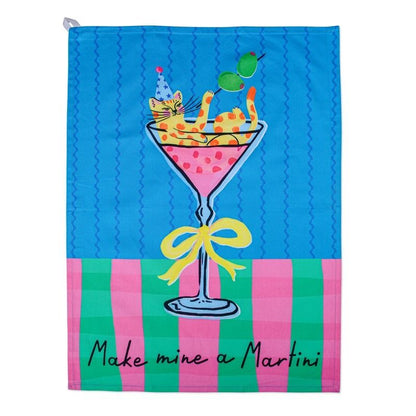 HiJiNX - Make Mine A Martini Cotton Tea Towel