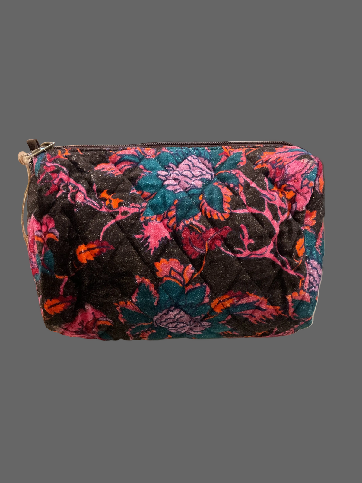 Panache Apparel Co. - Dark Brown & Multicolored Floral Travel Pouch