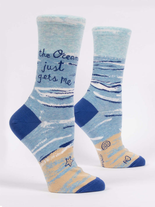 Blue Q - OCEAN GETS ME Crew Socks