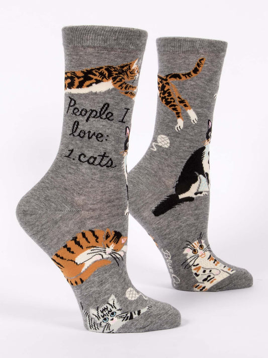 Blue Q - PEOPLE I LOVE: CATS Crew Socks