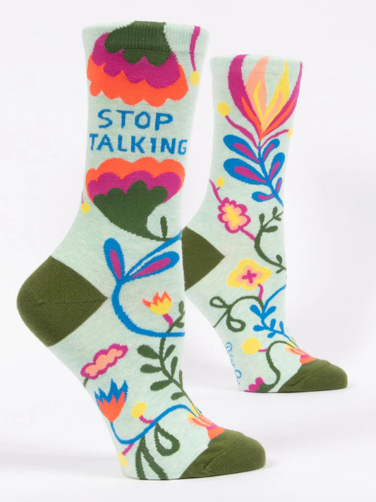 Blue Q - STOP TALKING Crew Socks