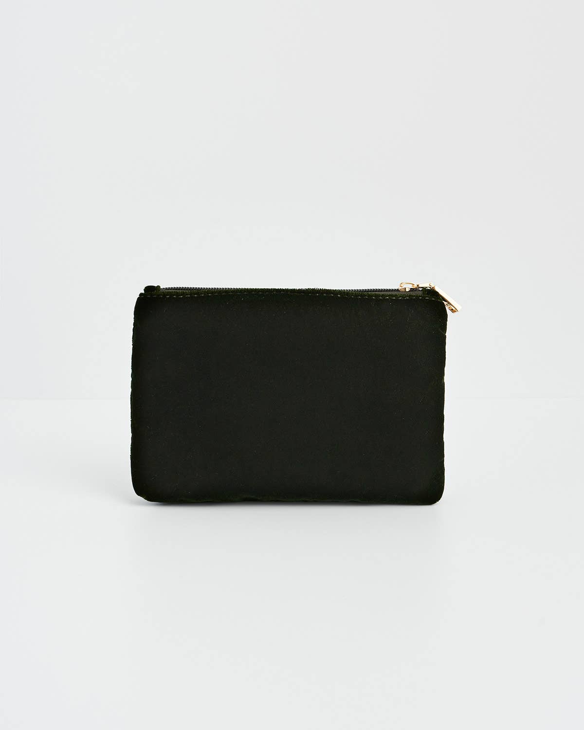 Fable England - Sunflower Green Velvet Embroidered Pouch
