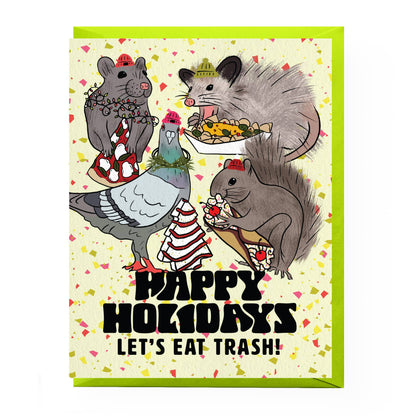 Boss Dotty Paper Co. - Trash Animals Holiday Card: Clear sleeve