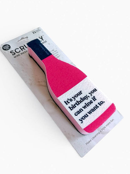 Wine Wash Co. - Scrubbly Wine Sponge - Birthday Pink