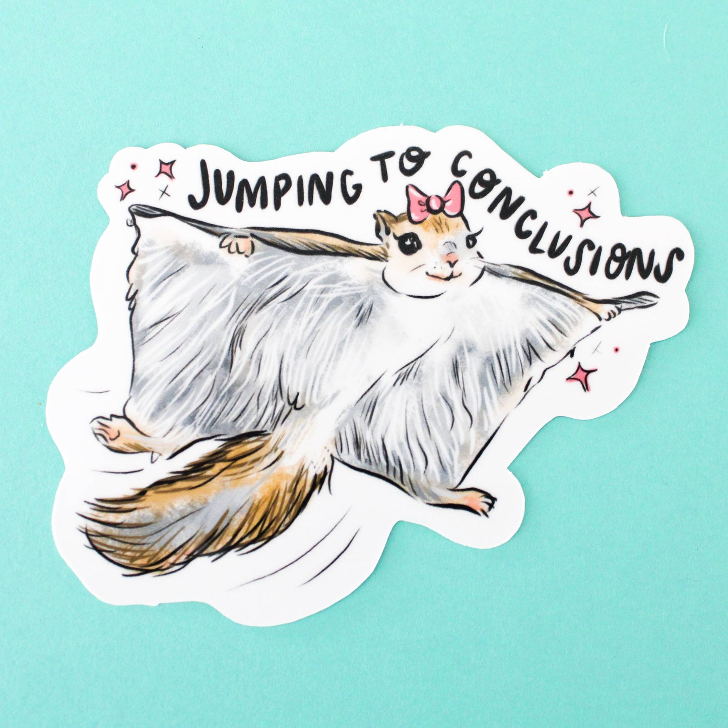 Amy Hartelust Art and Illustration - Jumping To Conclusions Squirrel Vinyl Sticker