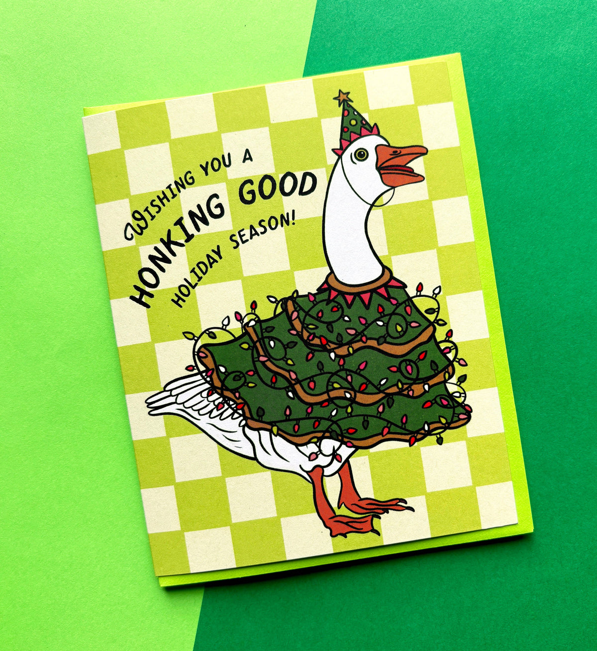 Boss Dotty Paper Co. - Porch Goose Holiday Card: Clear sleeve