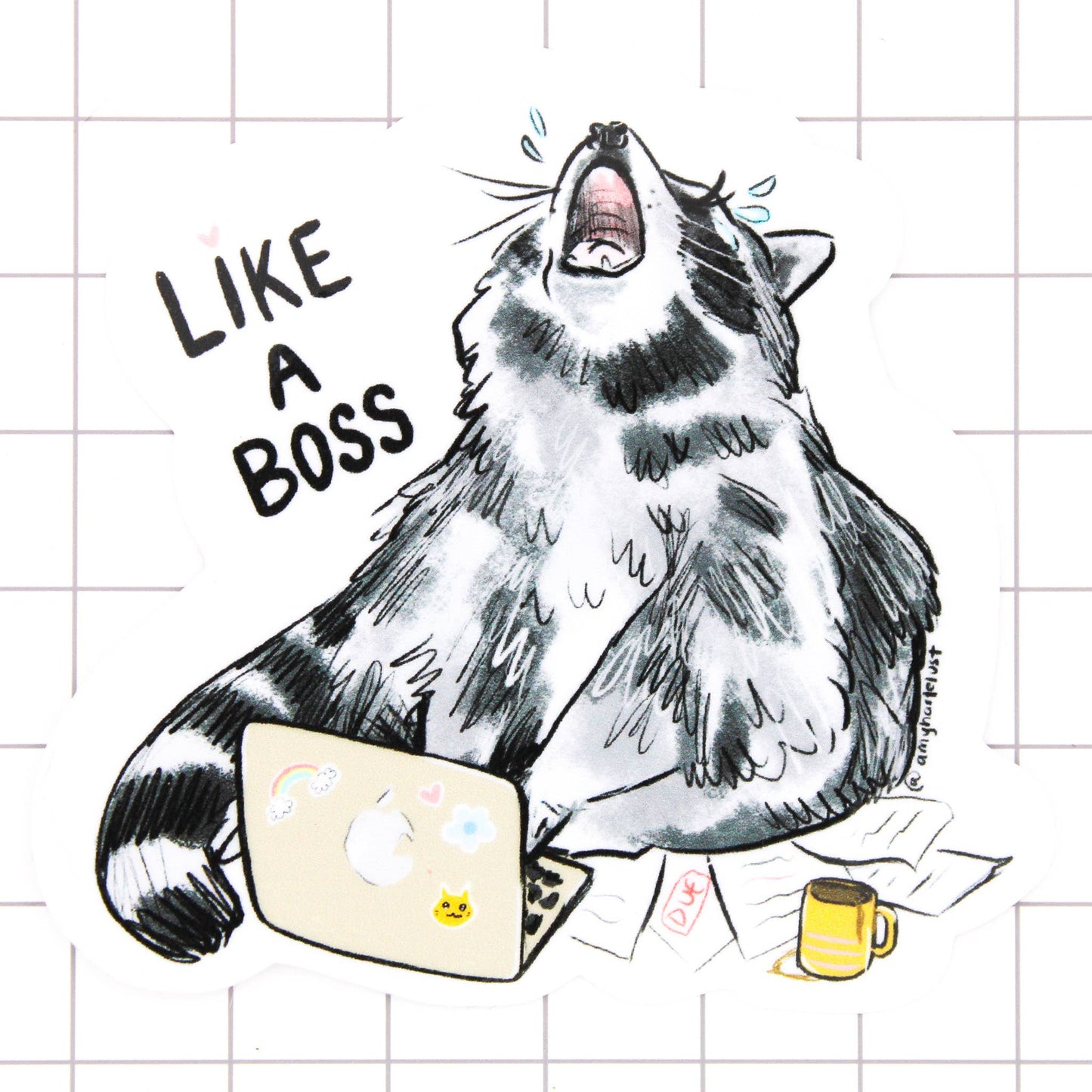 Amy Hartelust Art and Illustration - Like A Boss Vinyl Sticker