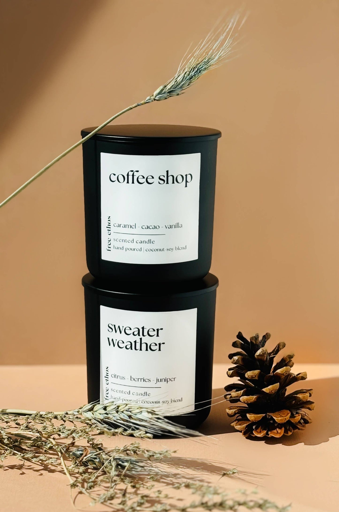 Free Ethos - Coconut Soy Fall Autumn Candle - Coffee Shop