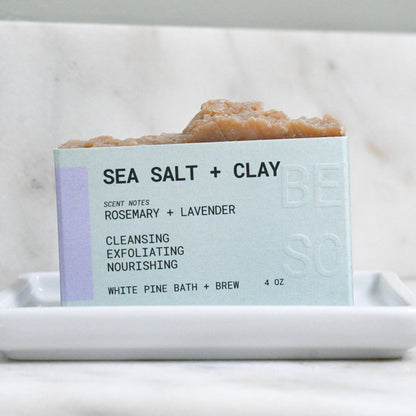 White Pine Bath & Brew - Sea Salt + Clay - Beer Soap
