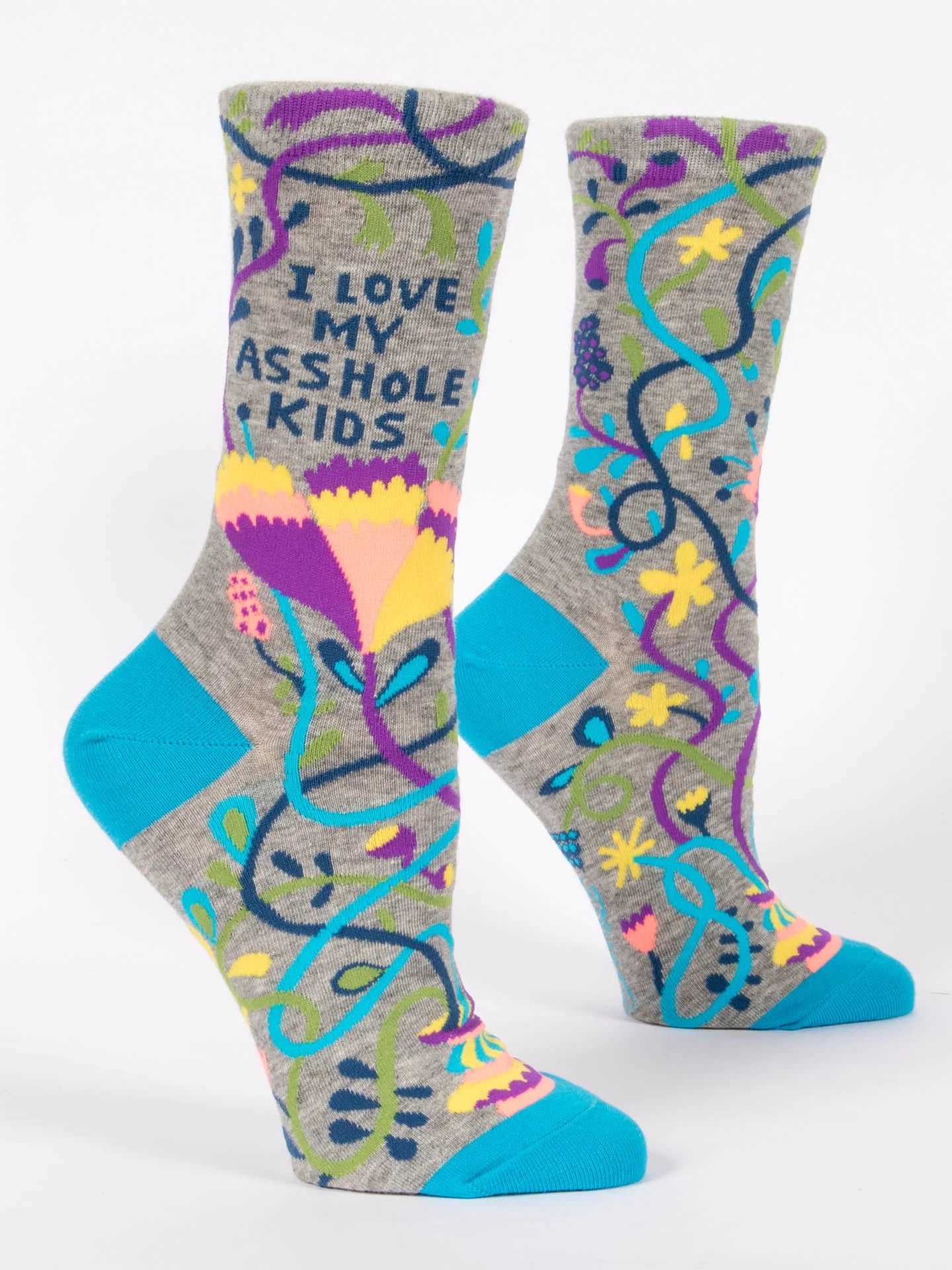 Blue Q - LOVE MY ASSHOLE KIDS Crew Socks