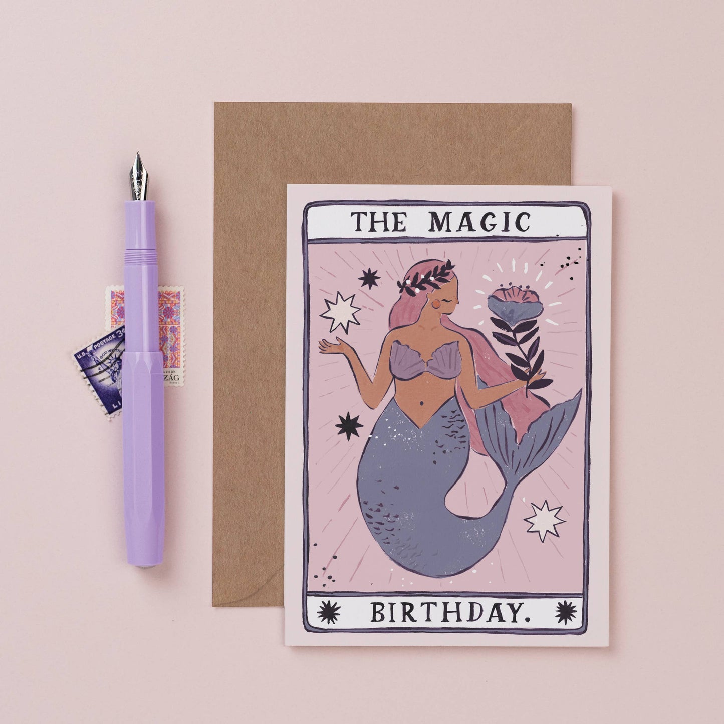 Sister Paper Co. - Mermaid Magic Birthday Card | Tarot Card | Mermaid Cards