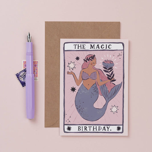 Sister Paper Co. - Mermaid Magic Birthday Card | Tarot Card | Mermaid Cards